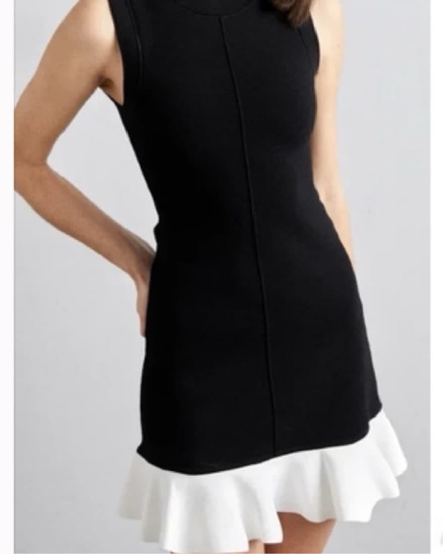 Sandro Black and White Mini Dress - Image 2