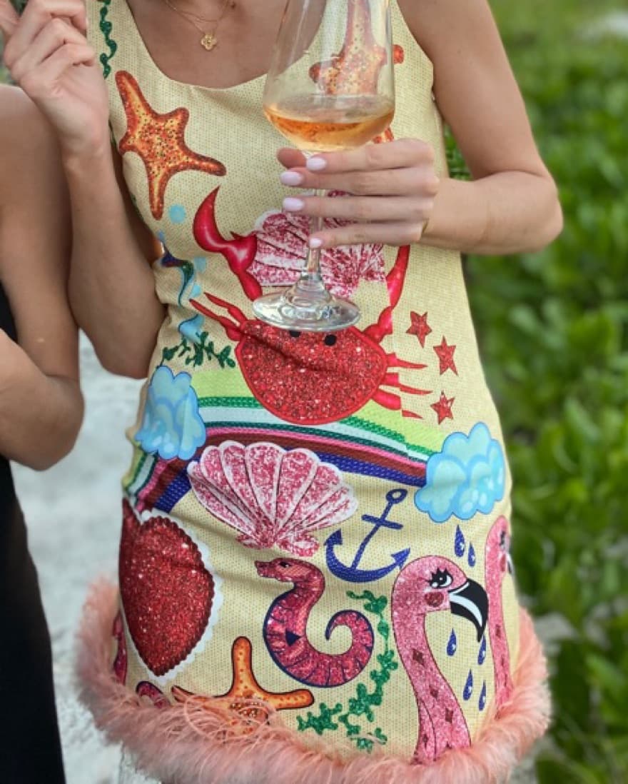 Beach / Tropical Print Mini Dress  - Image 4