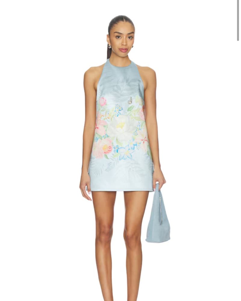 Retrofete Floral Print Halter Dress - Image 1