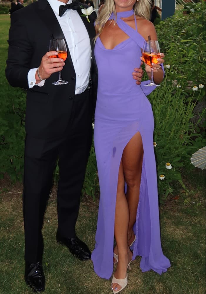 Stunning Purple Gown By Michael Costello - Image 2