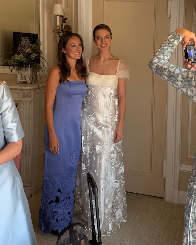 Leo Lin Blue Floral Dress - Image 2
