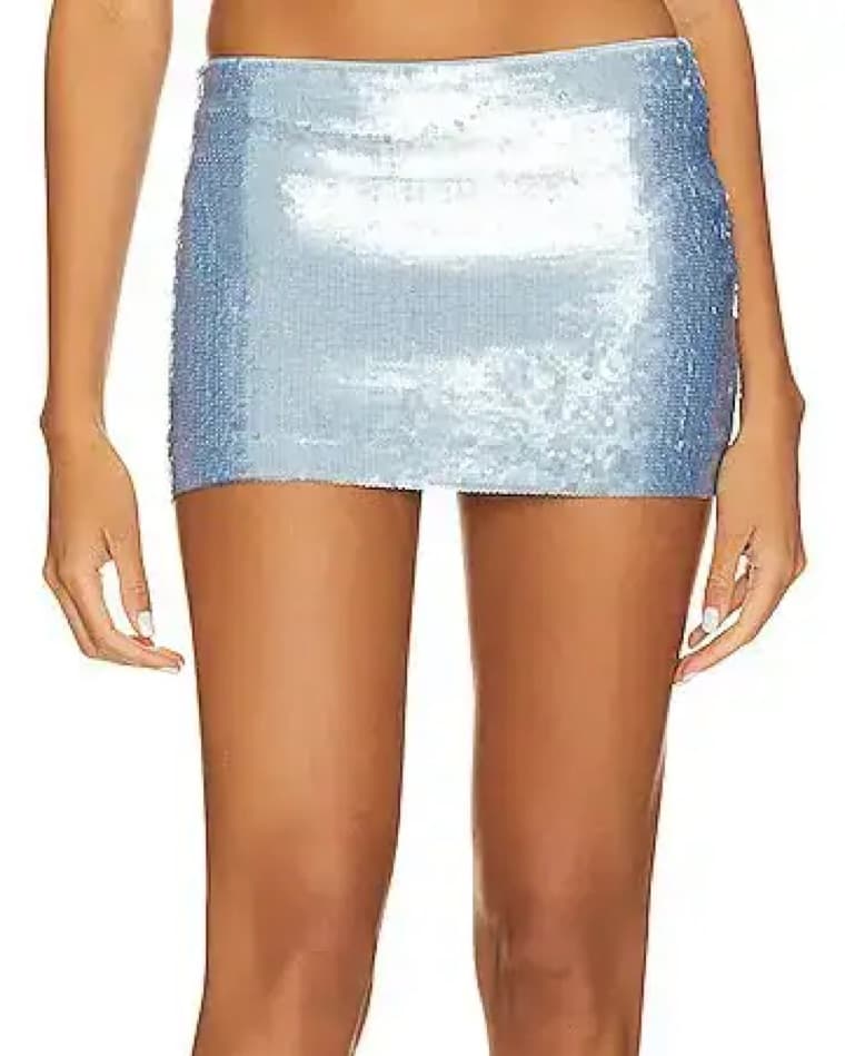 Guizio Low Rise Matte Sequin Skirt - Image 2