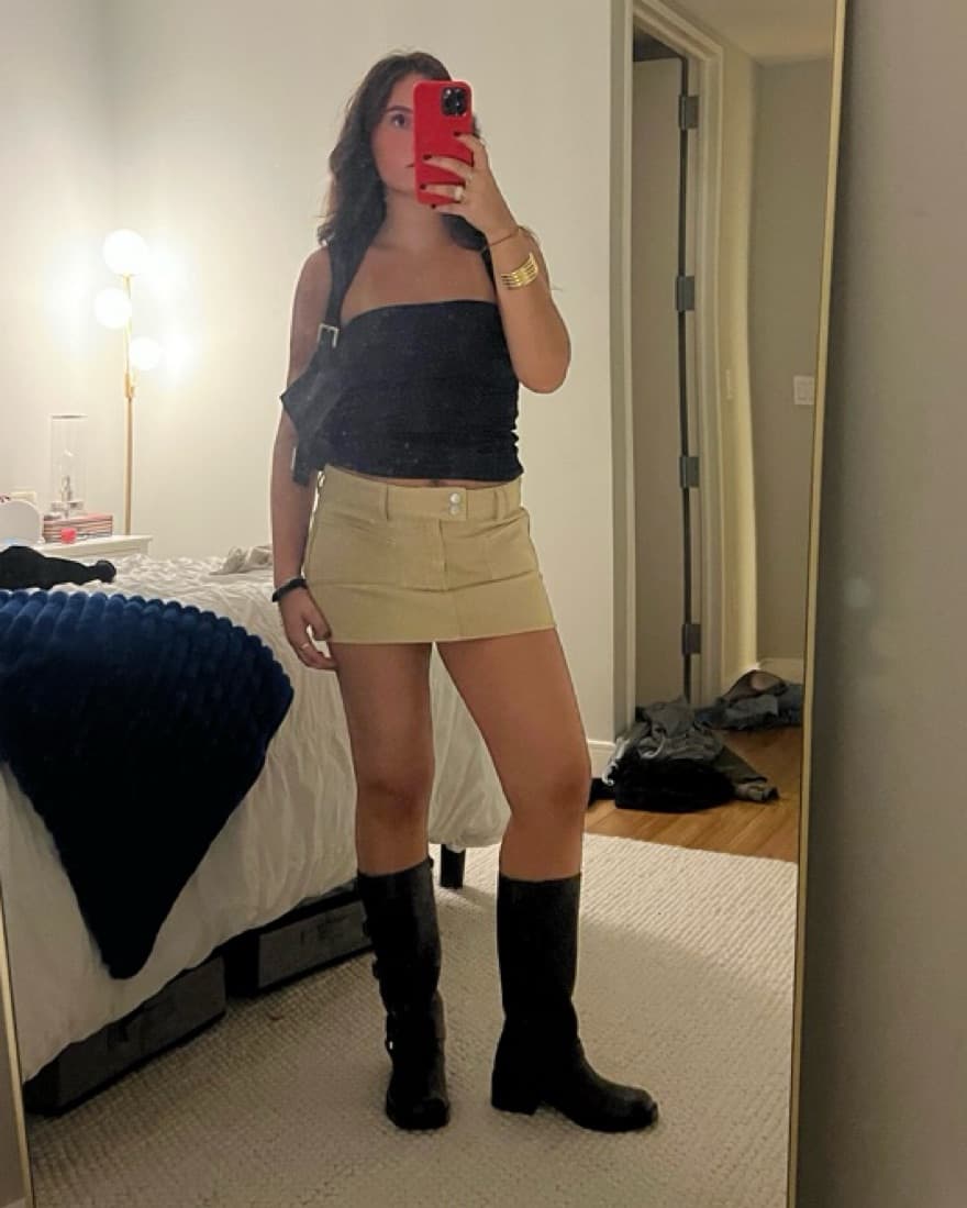 Superdown Khaki Skirt  - Image 1