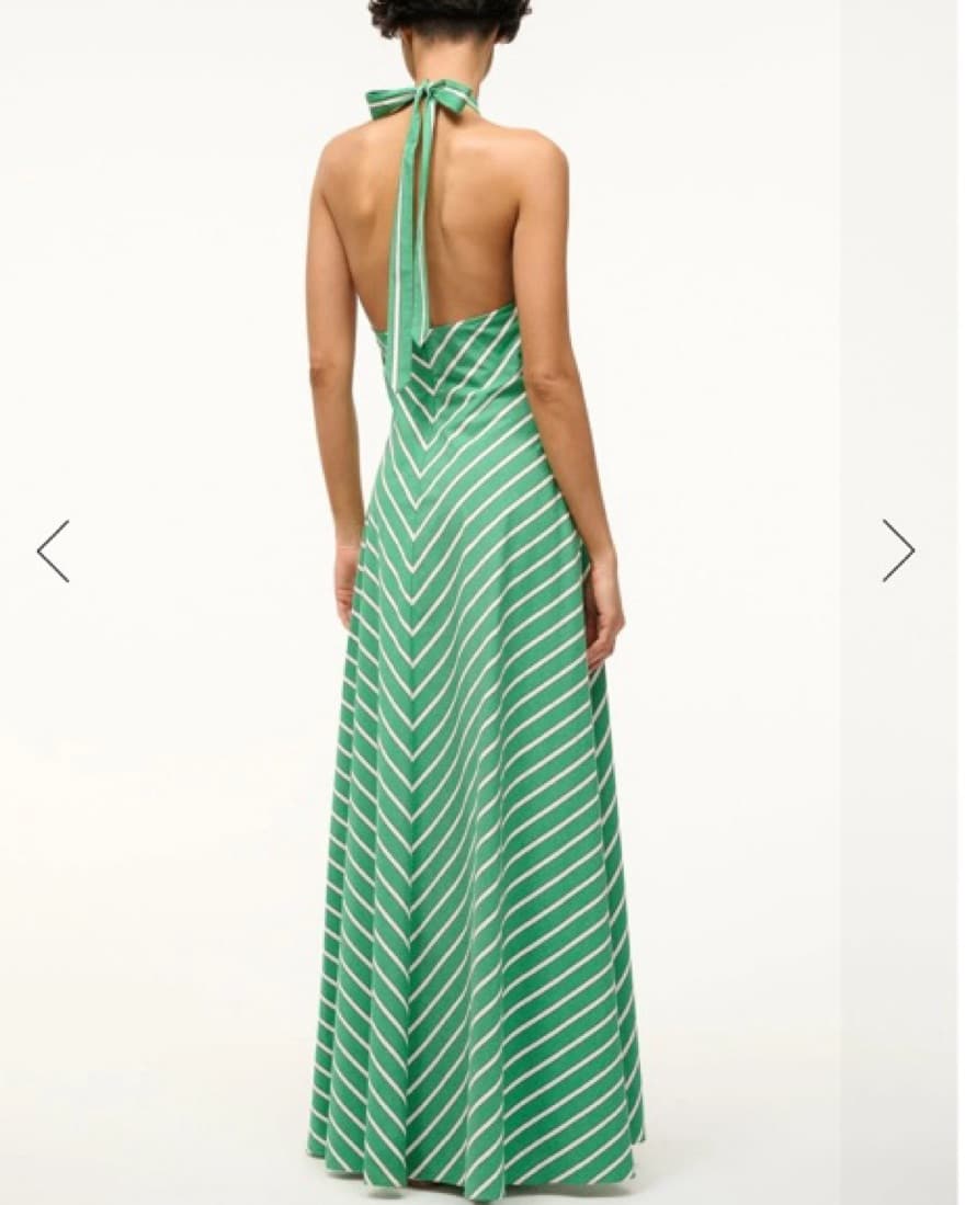 STAUD Dawn Dress Seaweed Stripe - Image 2