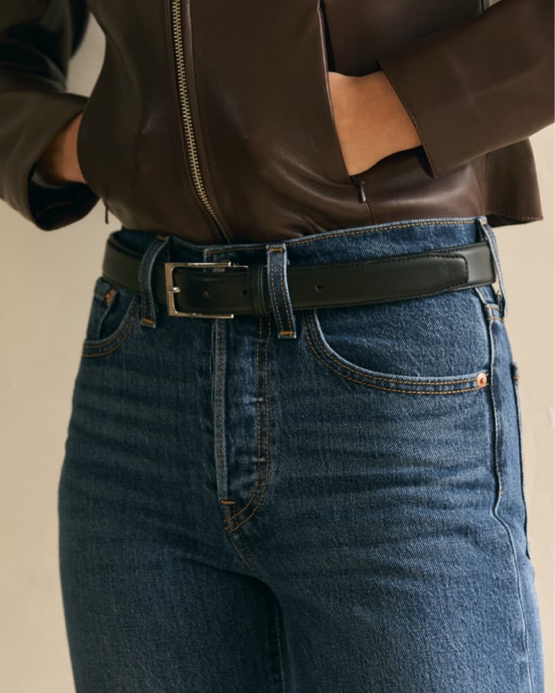 Aureum Black Leather Belt - Image 1