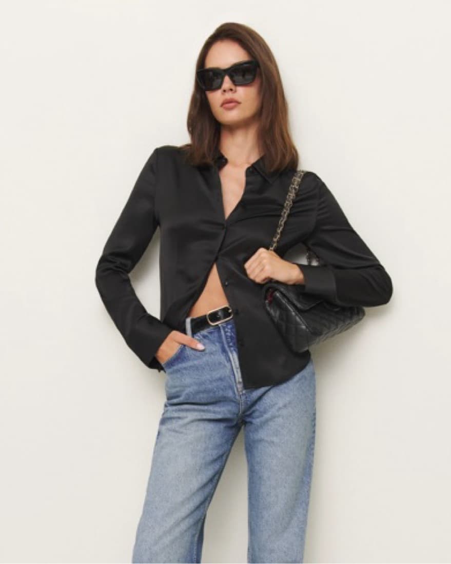 Reformation Silk Button Up - Image 1