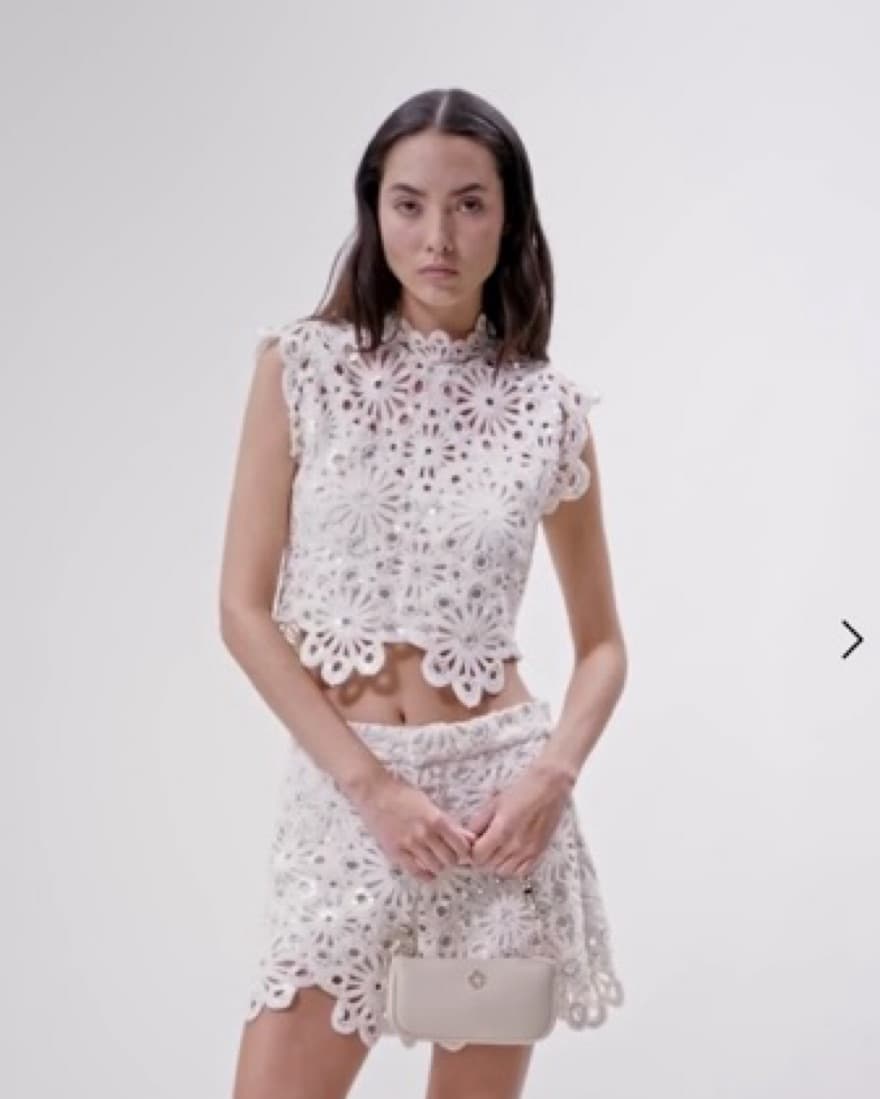 Maje Matching Sequin Crochet Set  - Image 3