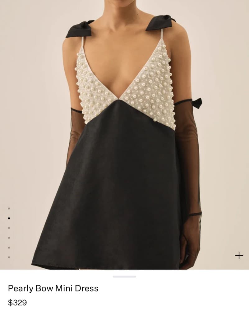 For Love And Lemons Pearl Bow Dress - Image 1