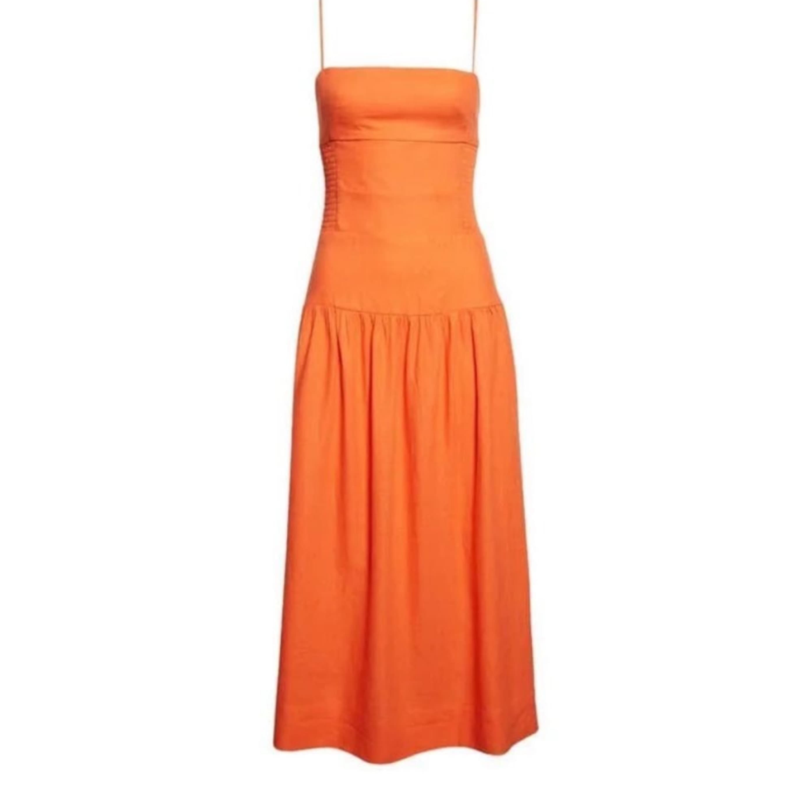 Farm Rio Orange Midi Dress - Image 1
