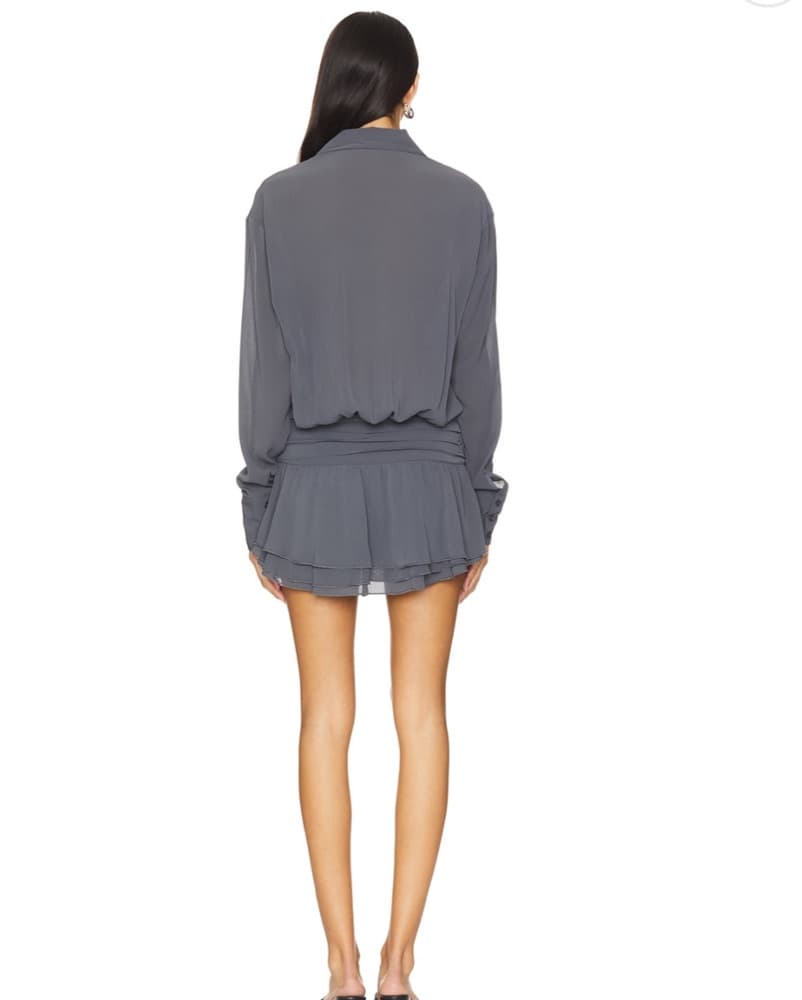 Mini Dress In Dark Olive  - Image 3