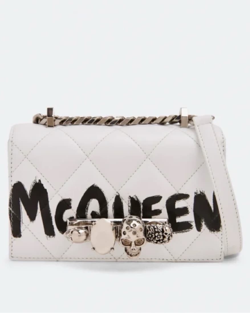 Alexander McQueen White Graffiti Knuckle - Image 1
