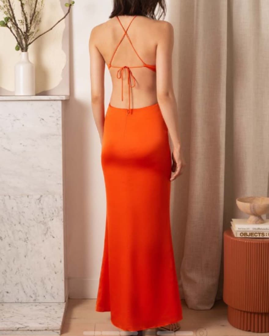 Frame & Partners Orange Maxi Gown - Image 2