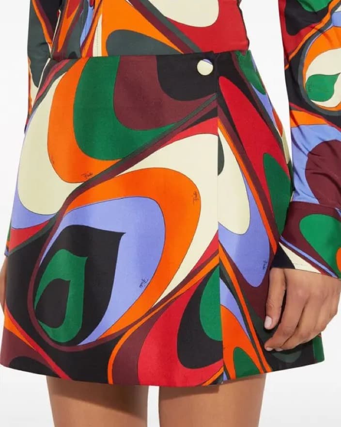 Emilio Pucci Silk Wrap Mini Skirt - Image 2