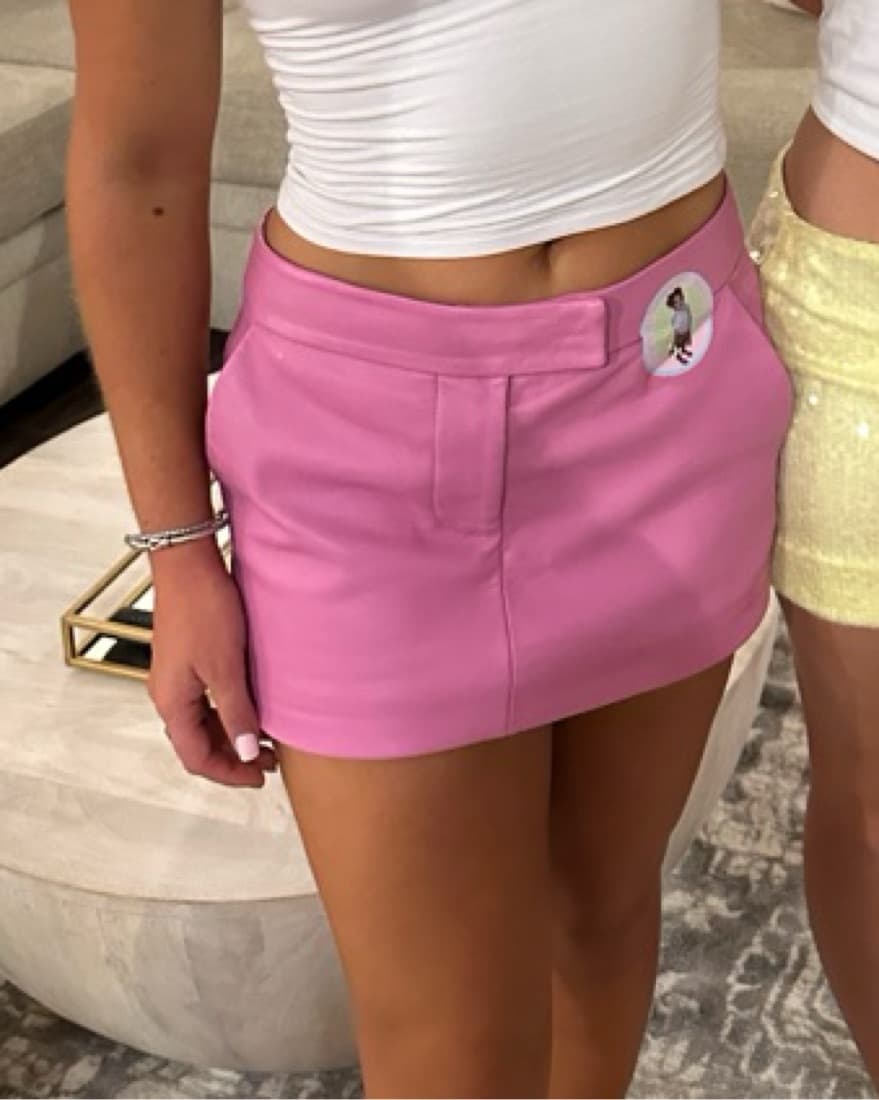 LaMarque Pink Leather Mini Skirt - Image 2