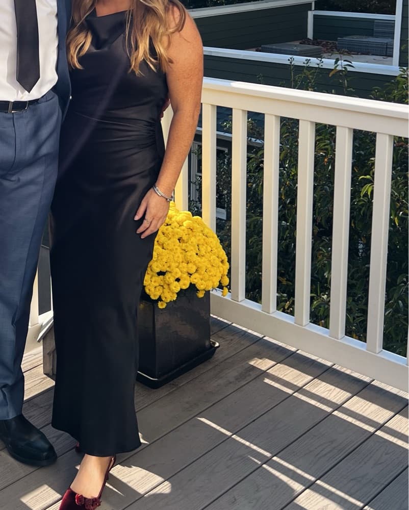 Black Satin Dress  - Image 1