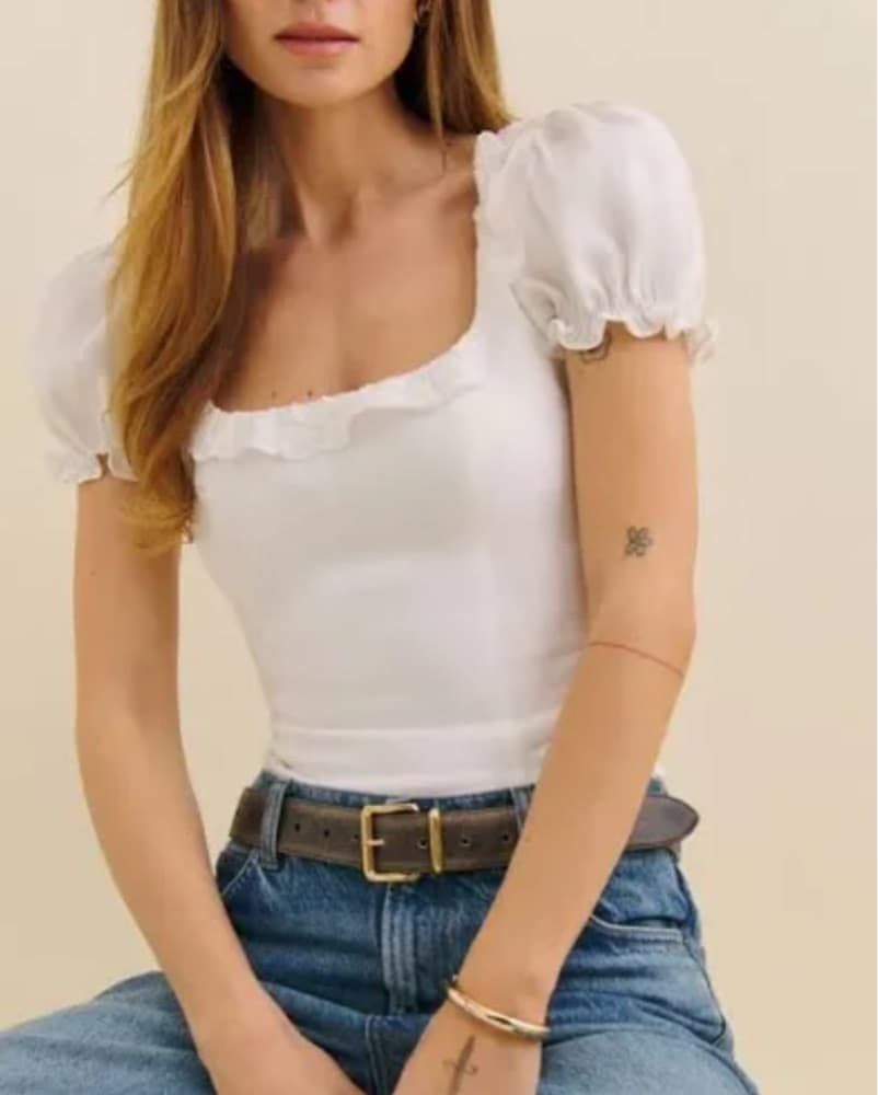 Elegant Puff Sleeve Top - Image 1