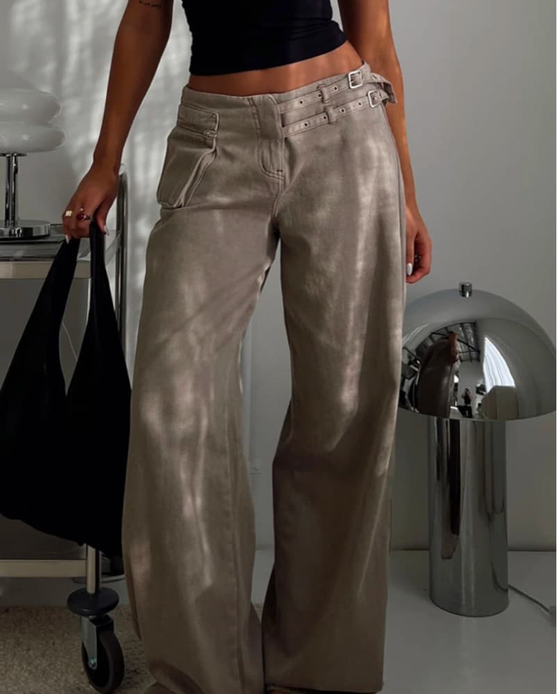 Wide Leg Cargo Jeans  - Image 1