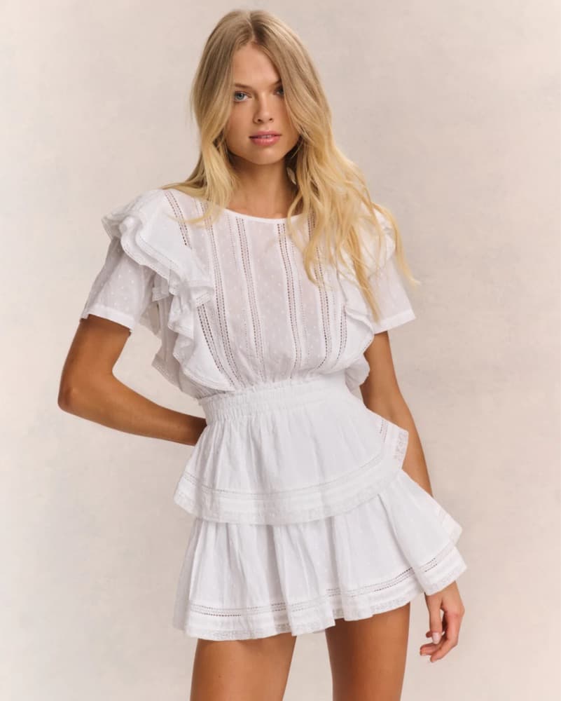 LoveShackFancy Natasha White Dress S - Image 5