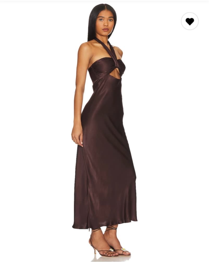 Shona Joy Brown Cutout Halter Dress - Image 1