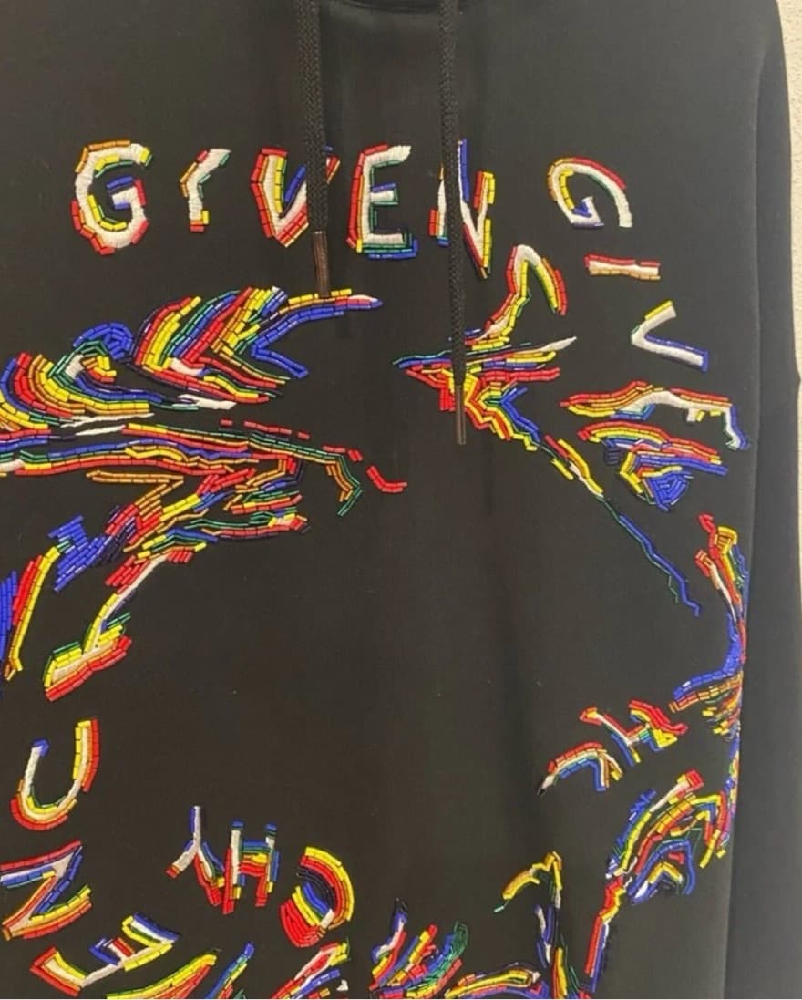 Givenchy Beaded Logo Hoodie Size XL - Image 3
