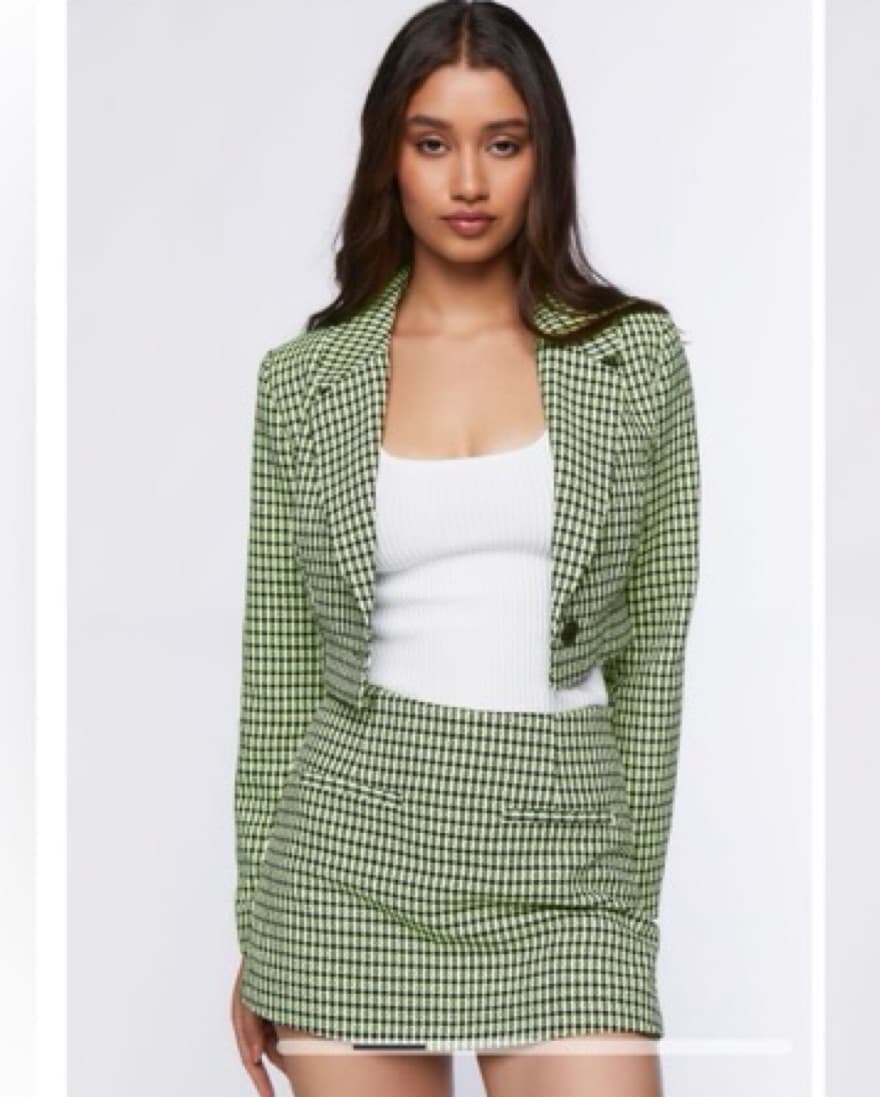 S Tweed Set Cropped Blazer & Skirt - Image 3