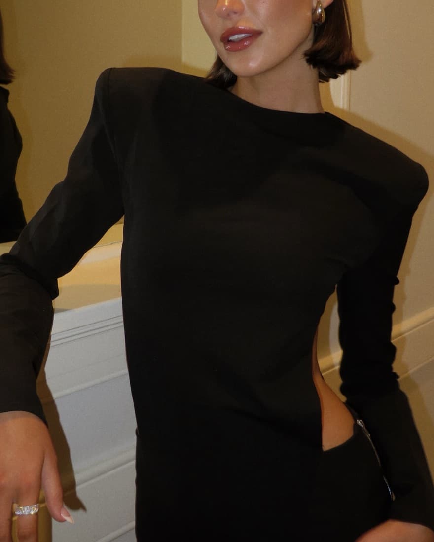 Black Heiress Cutout Dress - Image 3