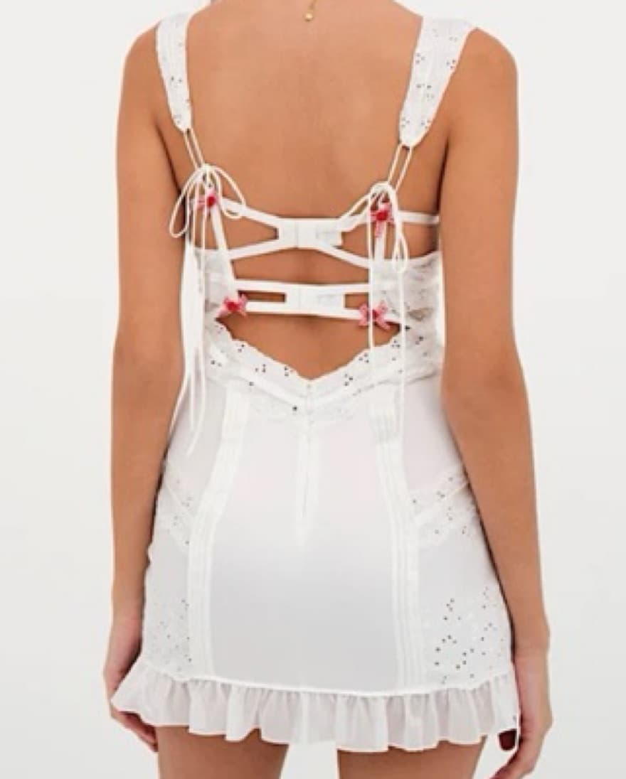 White Summer Slip Dress - Image 2