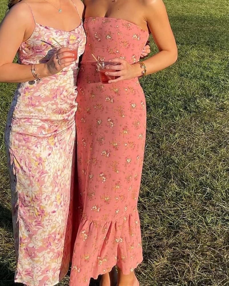 Reformation Pink Floral Midi Dress - Image 2