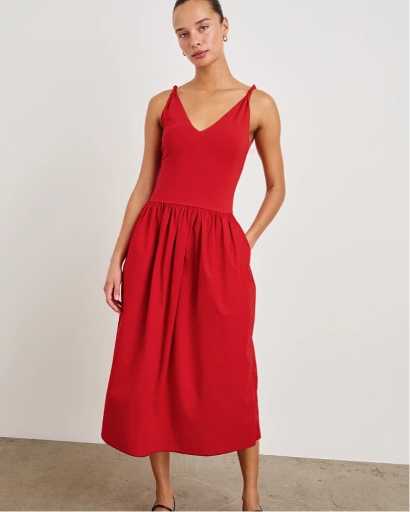 Vibrant Red Midi Dress - Image 2