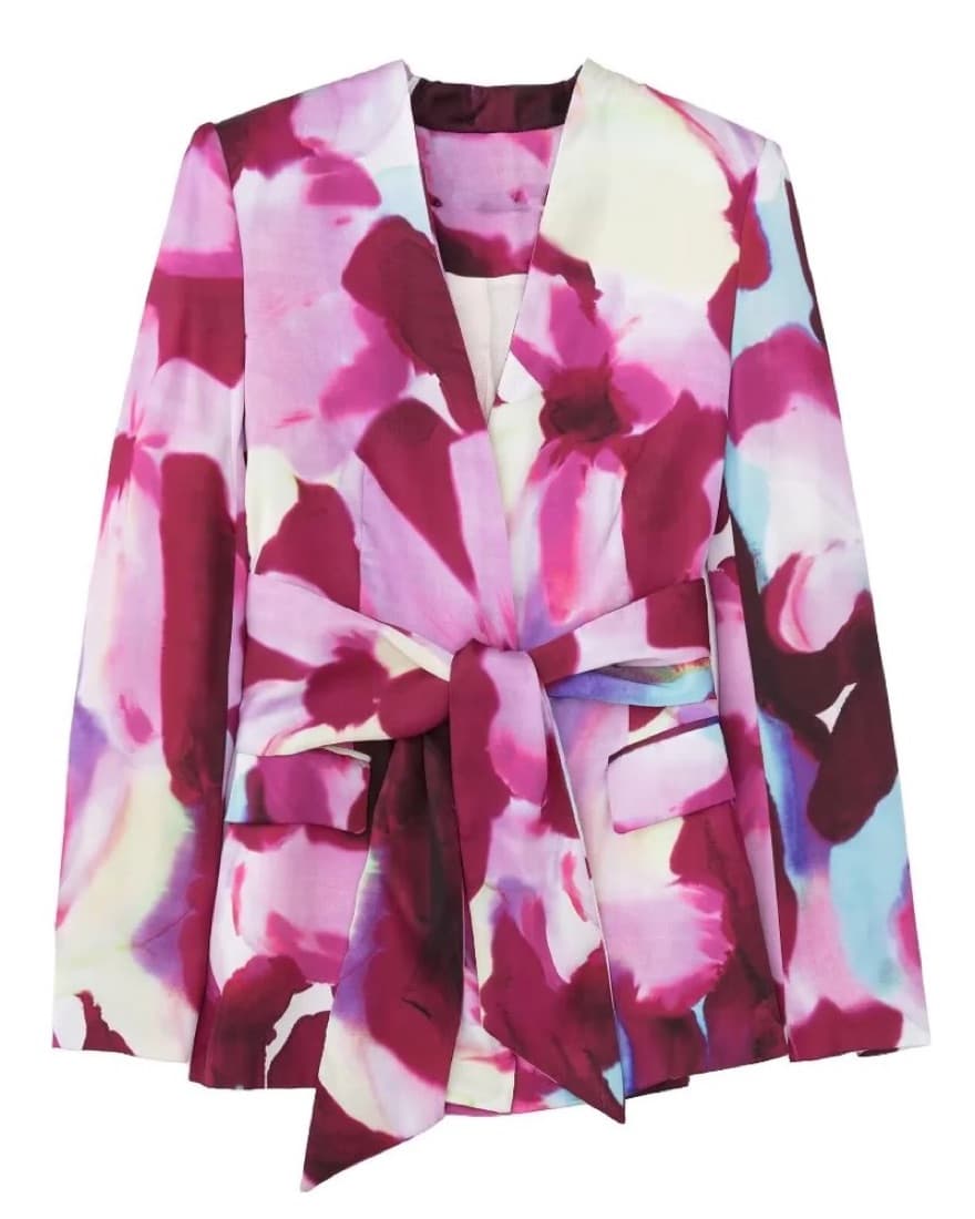 Zara Floral Tie Waist Blazer - Image 1