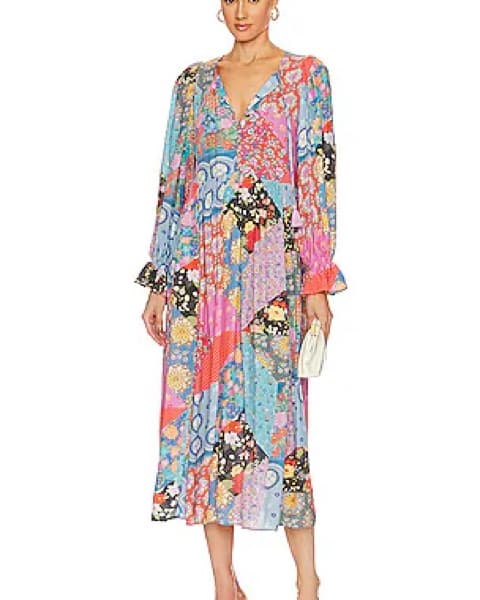 Spell Floral Patchwork Midi Dress - Image 3