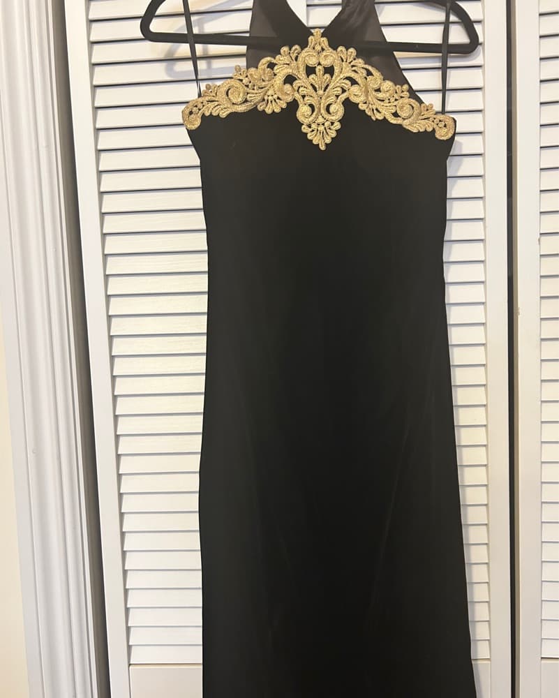 Vintage Velvet Halter Dress - Image 3