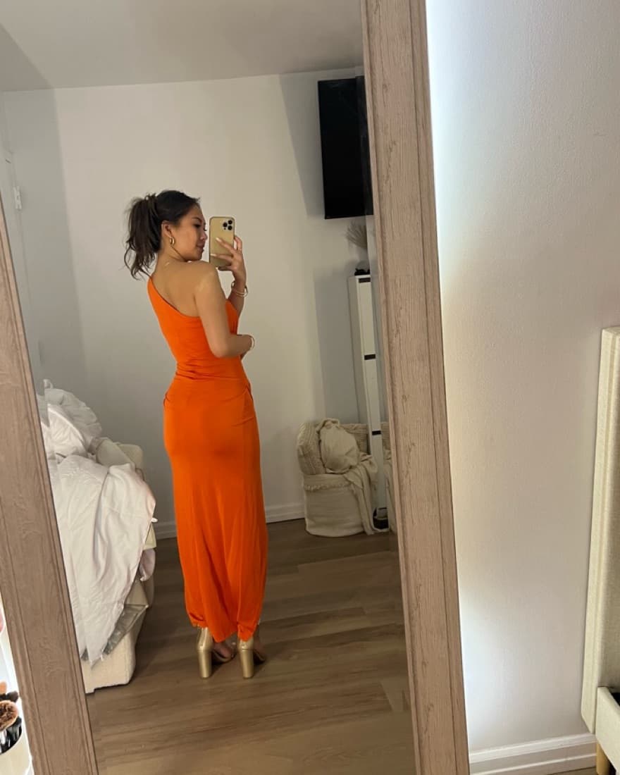 Kasia l one shoulder dress with slit  - Image 3