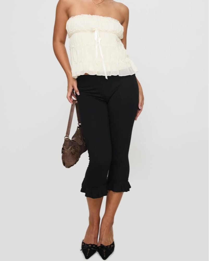 Princess Polly Creme White Ruffle Top - Image 5