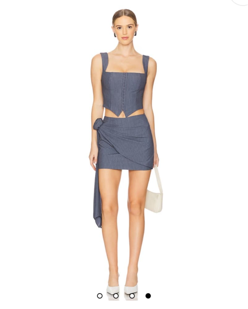 Navy Blue And White Pinstripe Set  - Image 2