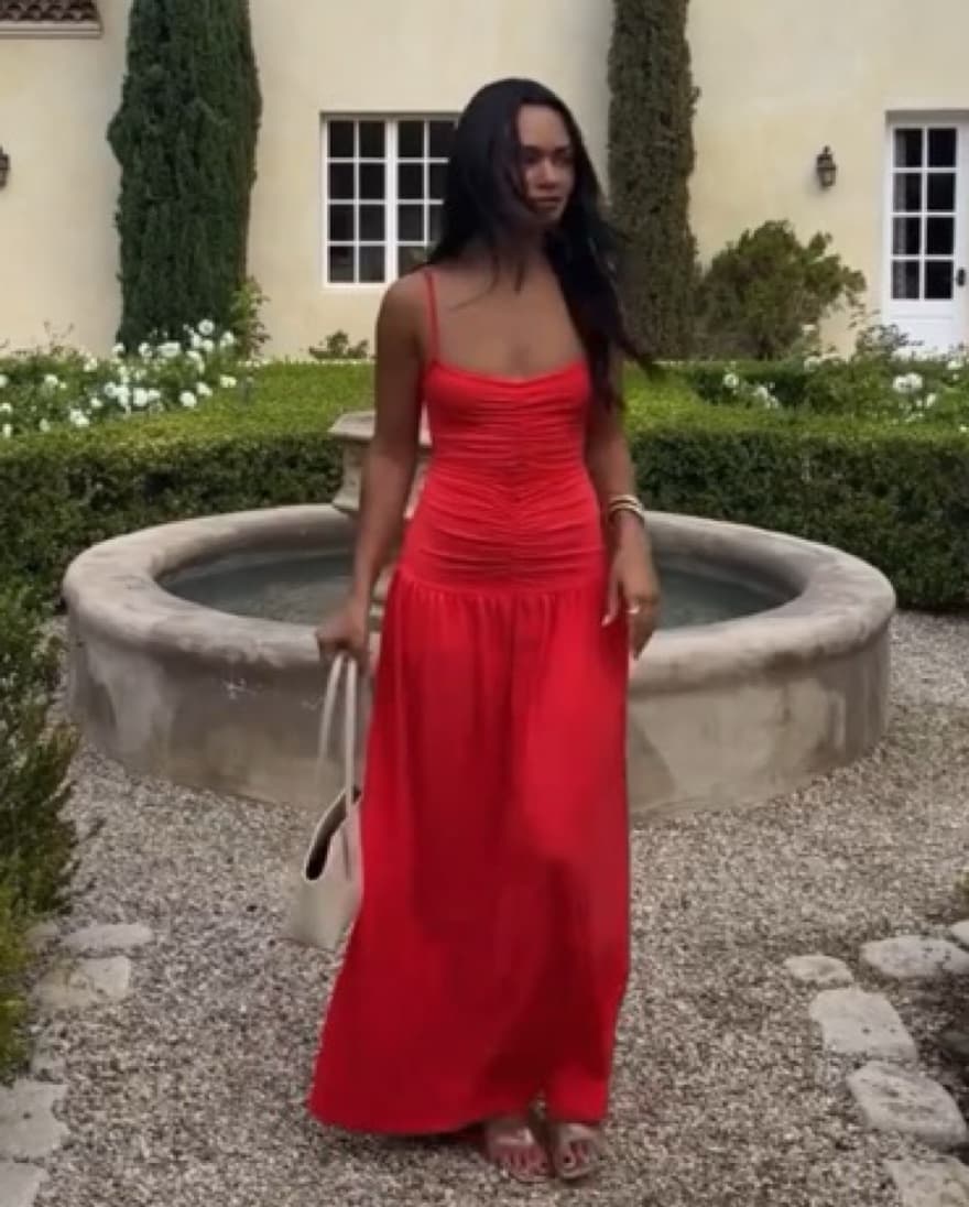 RUCHED FRONT SCOOP MAXI DRESS - Image 5