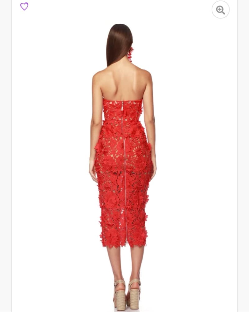Jasmine Midi Dress in Red  - Image 2