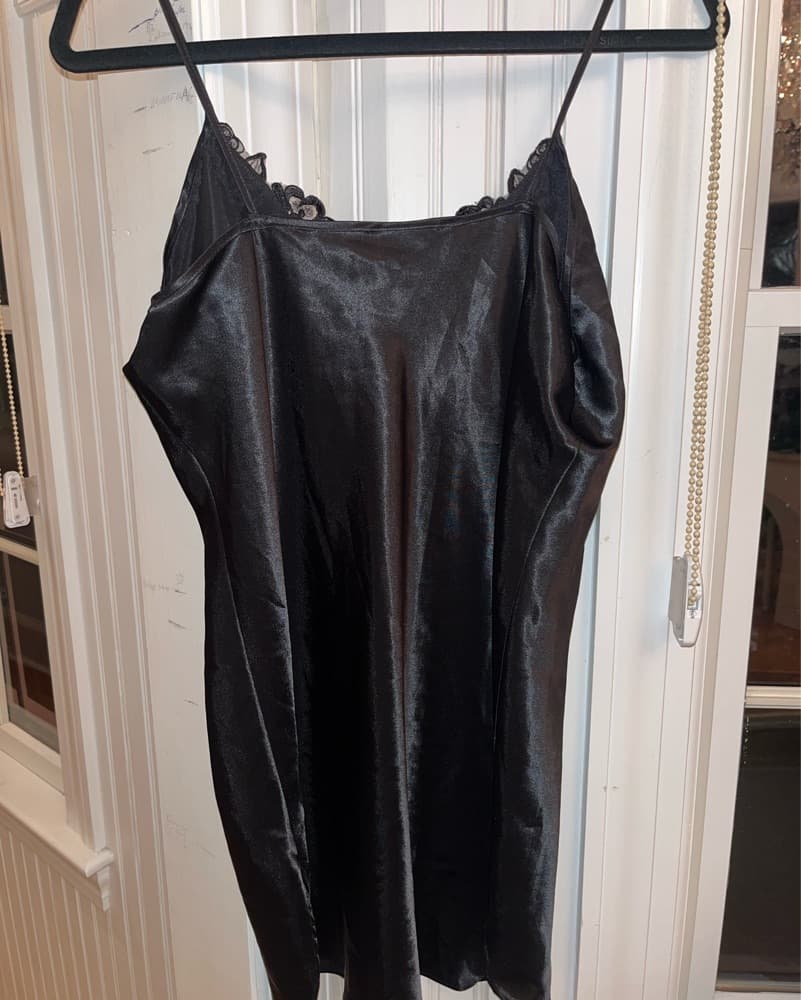 Black Lace And Rose Slip Dress - Image 4