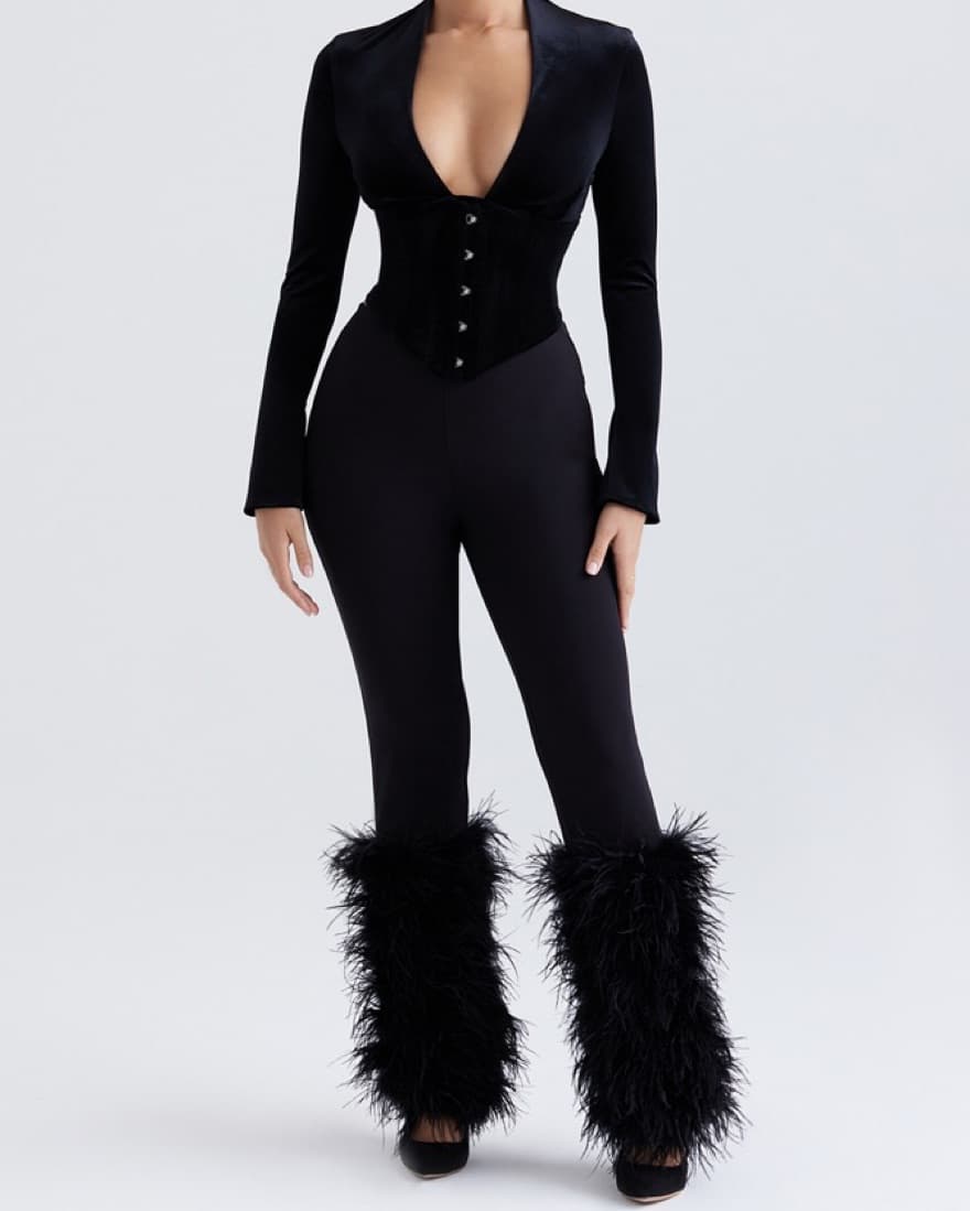 HOUSE OF CB Nicolette Feather Trim Pants - Image 2