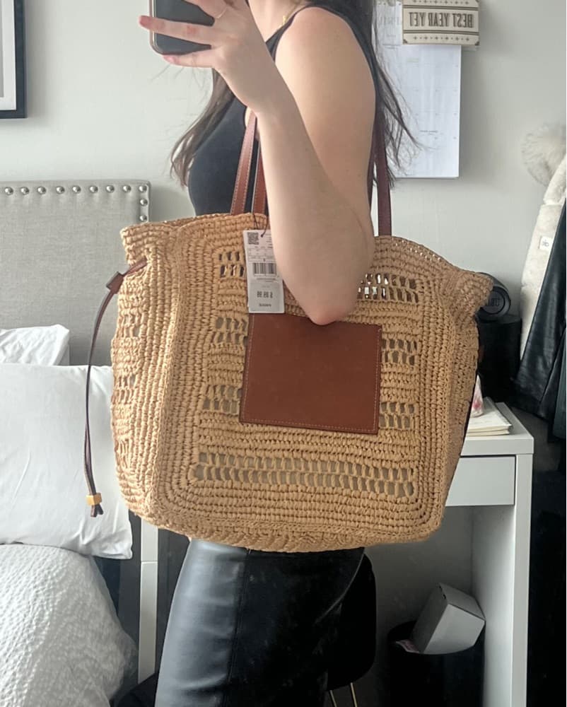 Raffia Straw Beach Tote Bag - Image 3