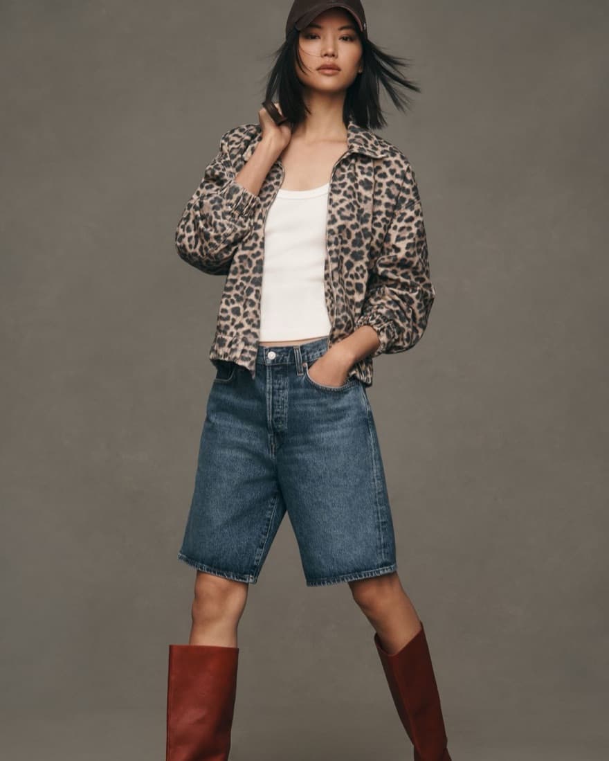 Denim Leopard Print Jacket - Image 2