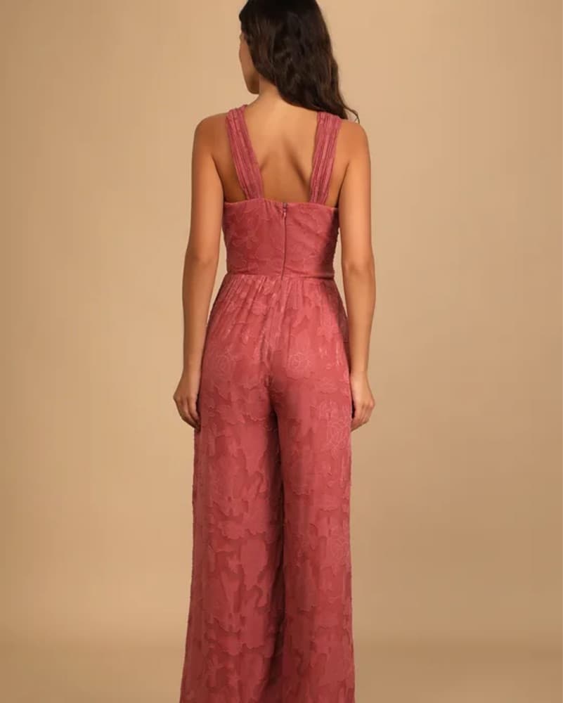 Dusty Rose Floral Jumpsuit - Image 3