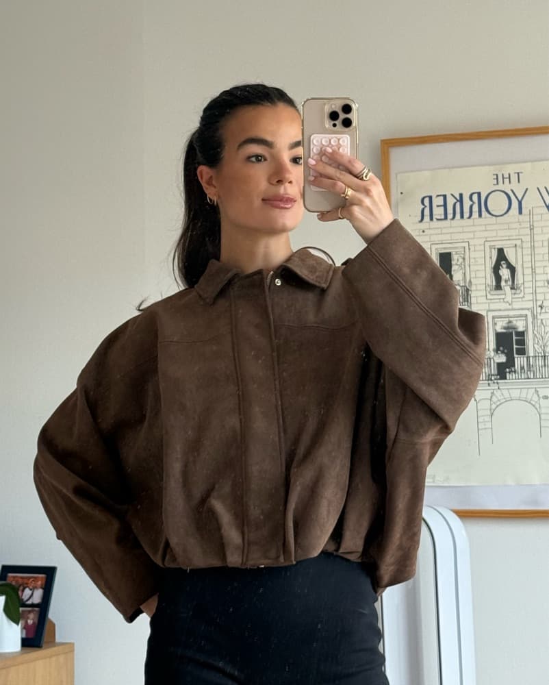 Sold Out Zara Faux Suede Bomber Jacket  - Image 3