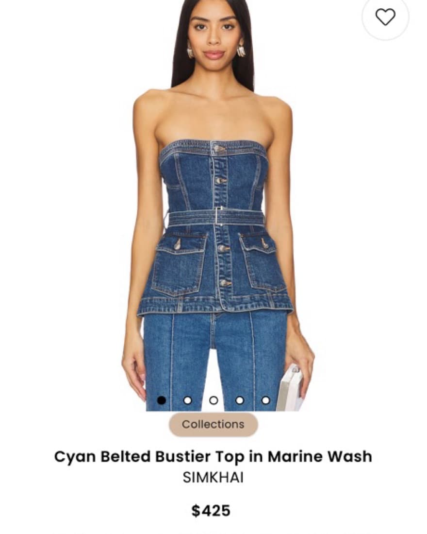 SIMKHAI Denim Belter Bustier Top - Image 1