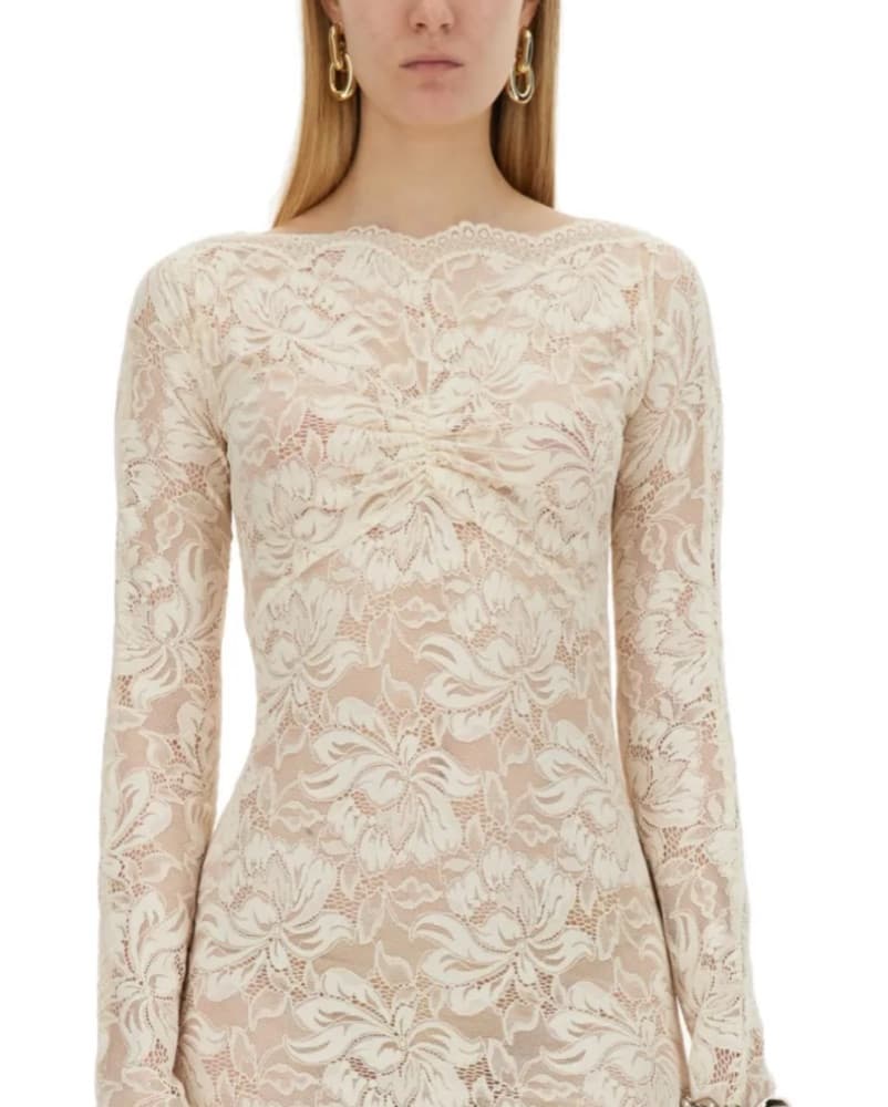 Paco Rabanne Ivory Lace Dress  - Image 4