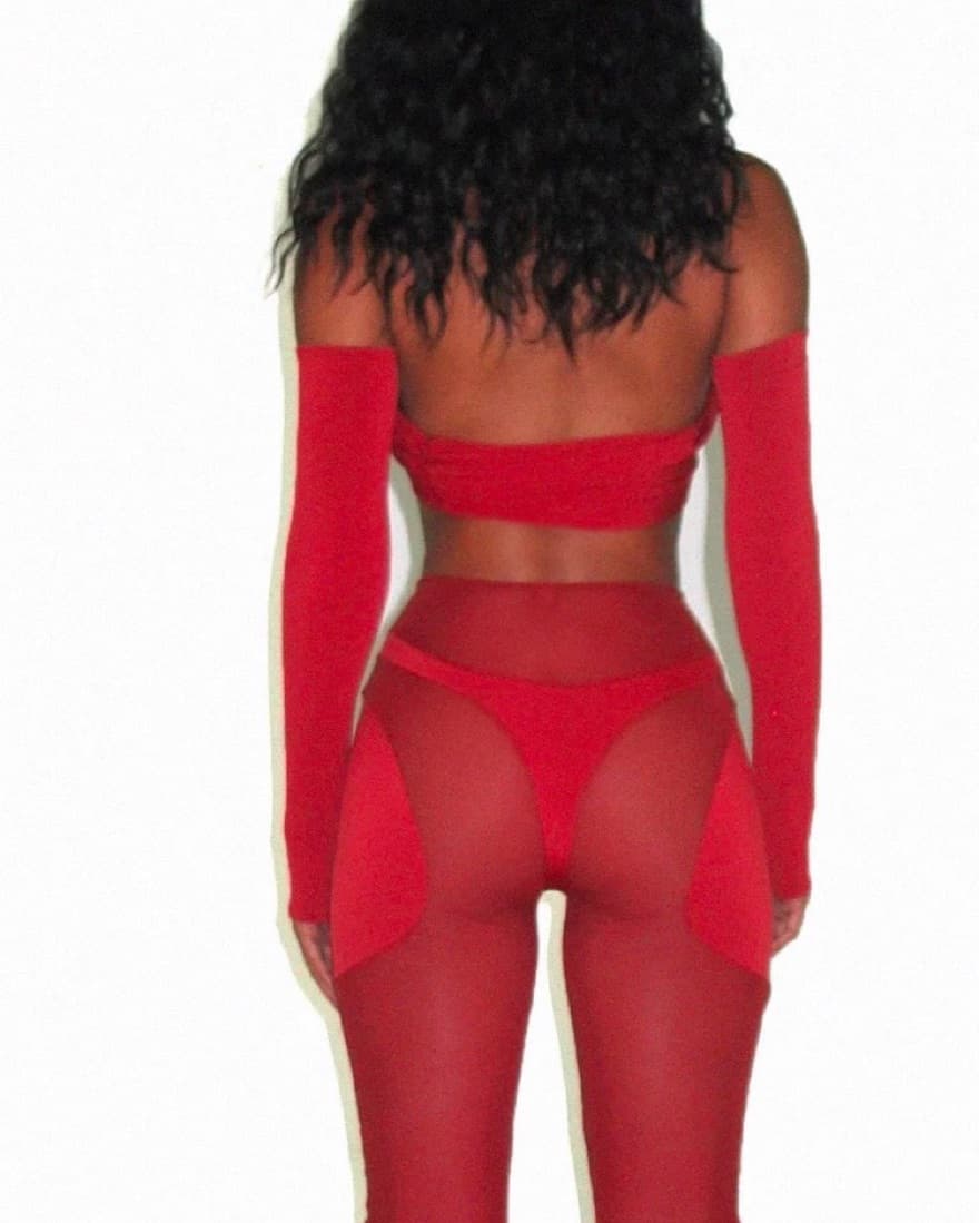 Sweet Talk Mesh Patch Leggings & Top Set - Image 1
