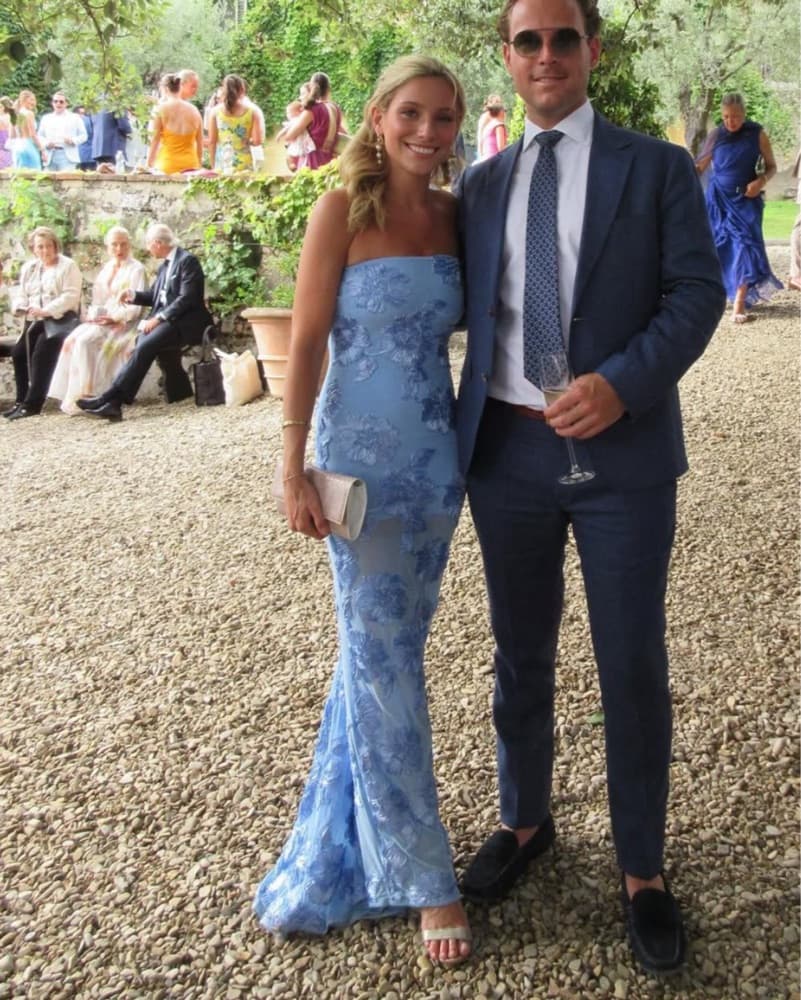 Rotate Alberty Floral-appliqué Mesh Gown - Image 1
