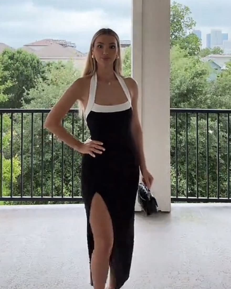 Jane Midi Dress in Solid Black & Milk - Image 4