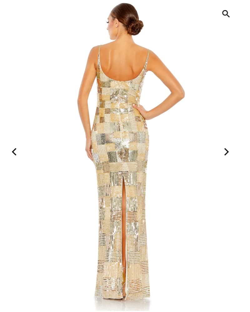 MacDuggal Gold Sequinned Dress - Image 2