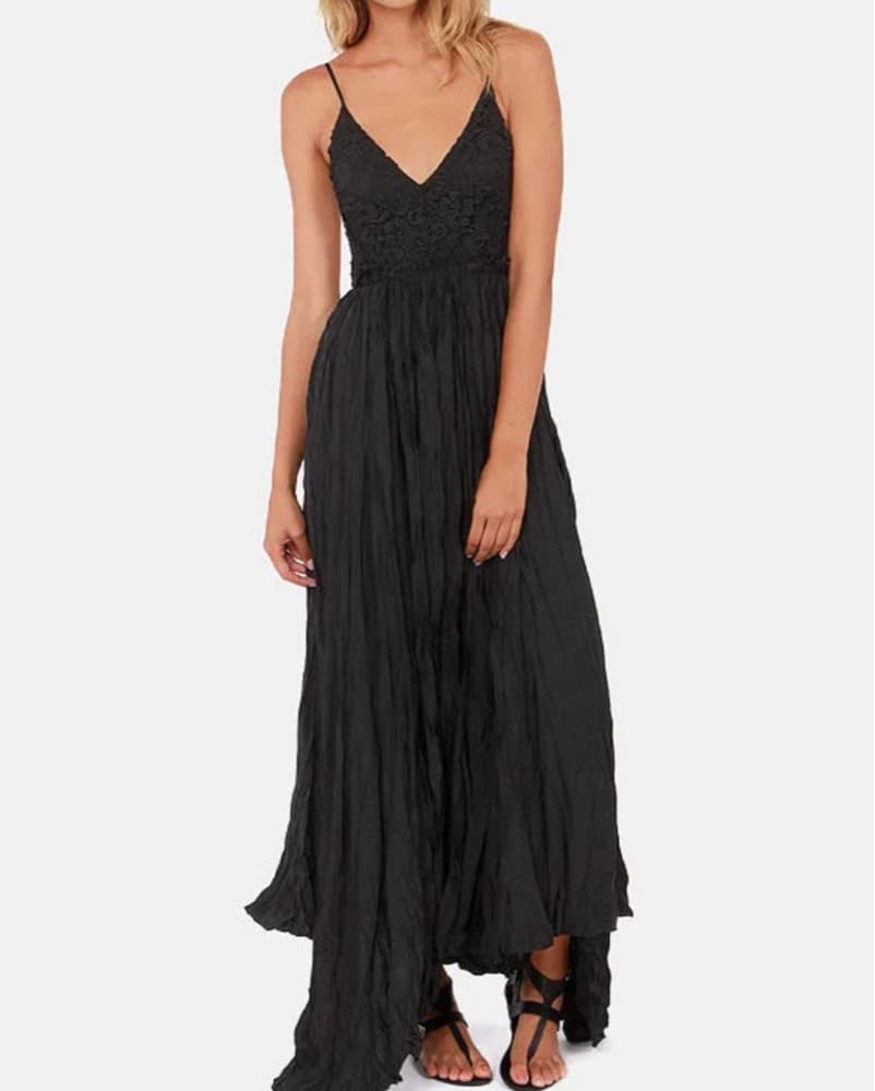 Black Backless Maxi Dress - Image 2